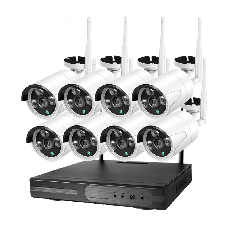  Беспроводной домашний комплект видеонаблюдения для дома и улицы Wi-Fi IP 1080p ночное видение 8 ch 8ch PoE Nvr 8-канальный Hd камера безопасности