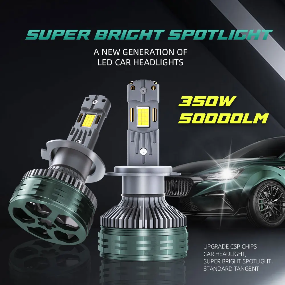 New Product P8Q 350W 50000LM 12V Auto Bulb H11 H4 H7 9005 9006 High Low Beam Led Headlight For Car