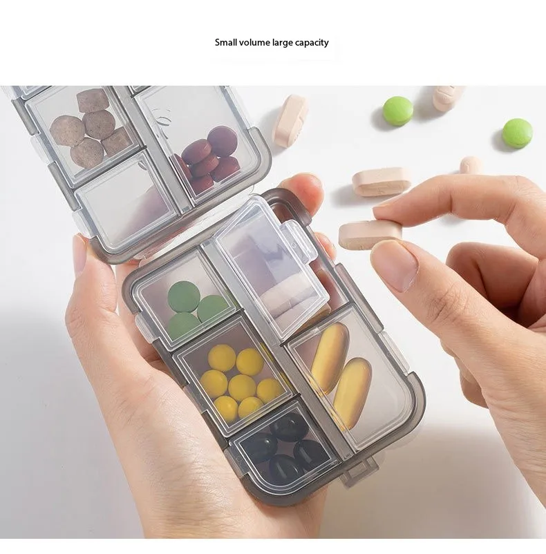 Ergonomic Portable Pill Box with 10 Grids Waterproof Canvas Medicine Storage Organizer Large Capacity and Food Safe