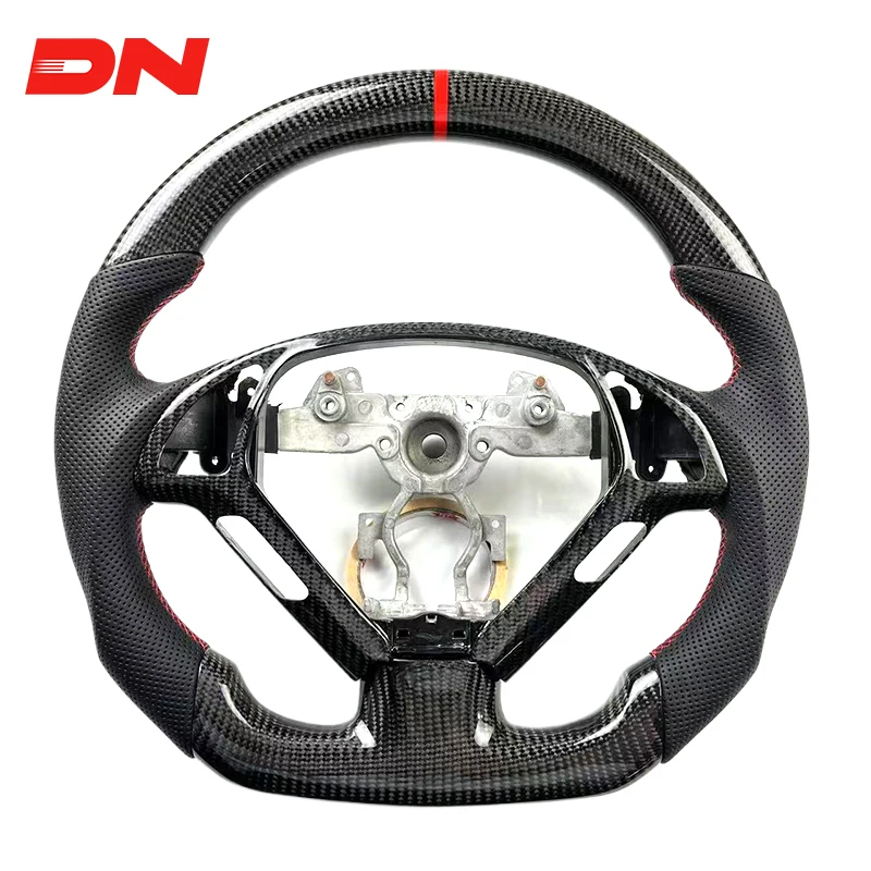 Custom Upgrade Carbon Fiber Sports Style Perforated Leather Steering Wheel Infiniti G37 G35 G37S Q60 G25 Racing M3 M4 M5 X6