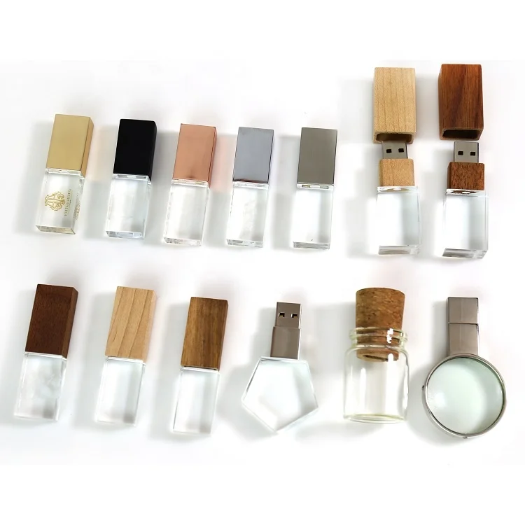 Promotional Photography Personalized 3.0 Memory Sticks Crystal Wedding Gift Pendrive Wood USB Flash Drive