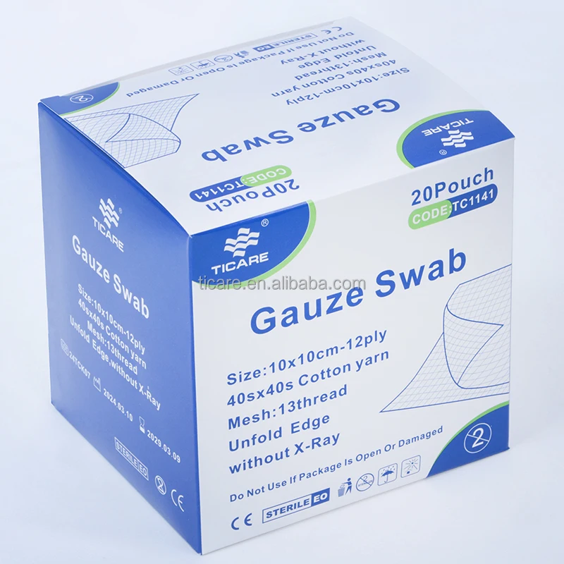 Sterile Medical Absorbent Surgical 100% Cotton Sterile Gauze Swab Sponge