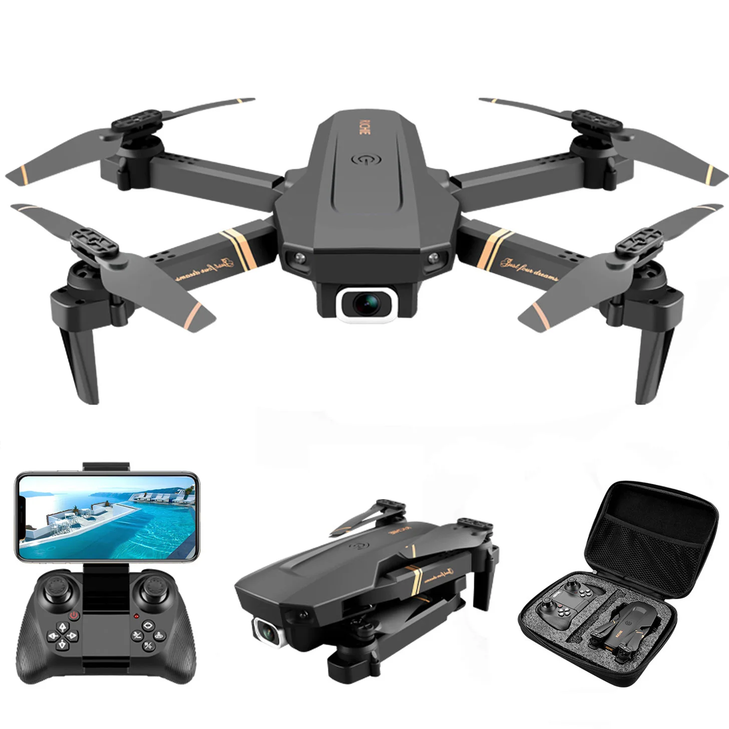 Высококачественный Дрон V4 Rc 4k HD широкоугольная камера 1080P WiFi FPV двойная Квадрокоптер передача в реальном времени