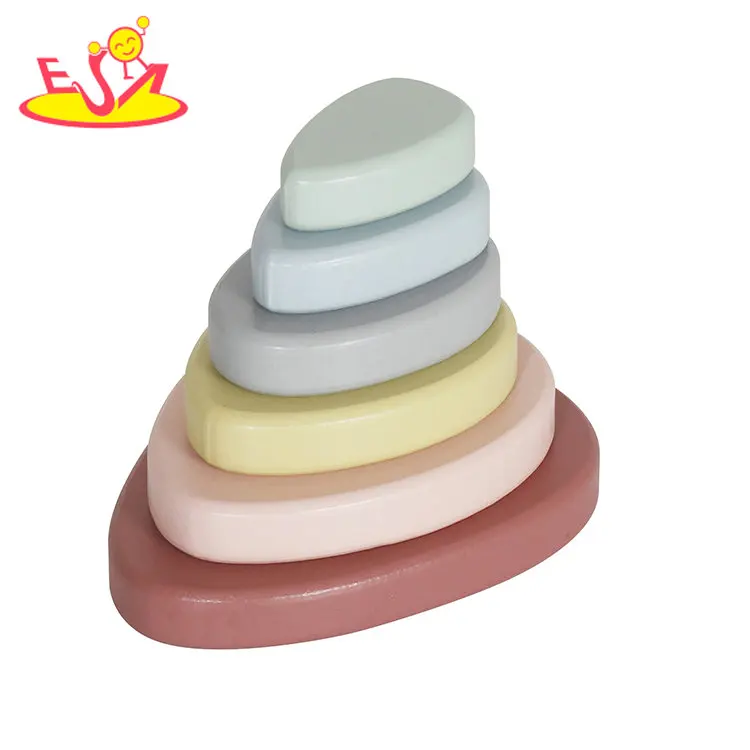 Montessori Toys 3 in 1 Stacking Blocks Wooden Rainbow Stacker for Toddlers W13D455