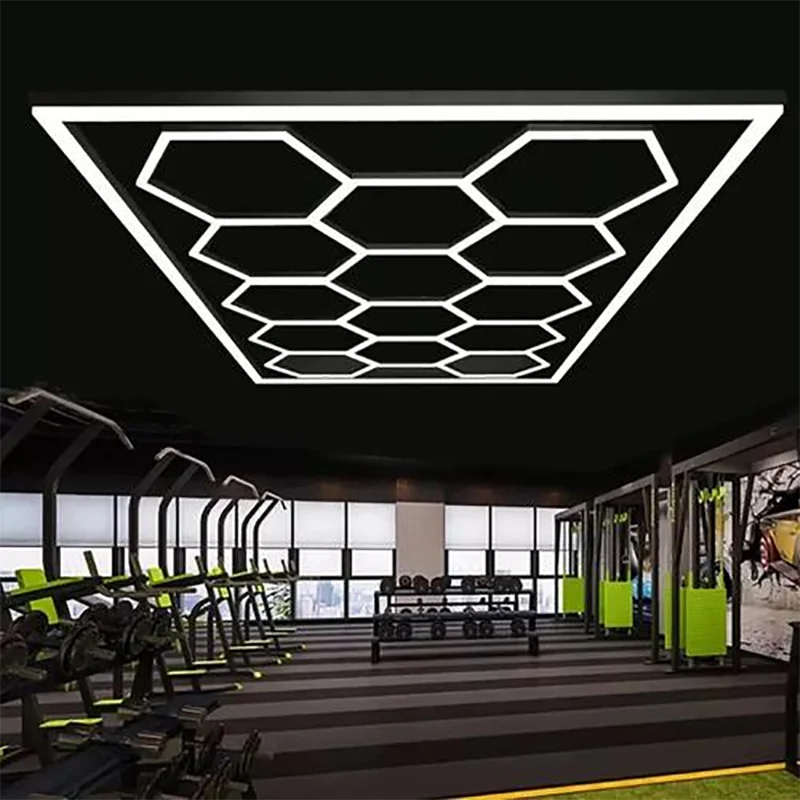 Fast delivery Dropshipping led hexagon garage lighting Custom hexagonal led light for Auto Detail Shop