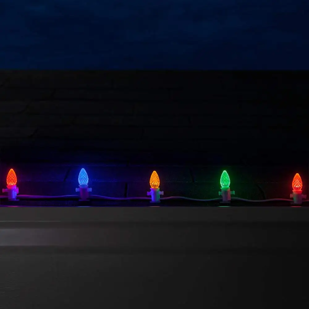 UL 25 Pack C7 LED Bulb for Christmas String Light, E12 Candelabra Base, Commercial Grade Dimmable Cool White