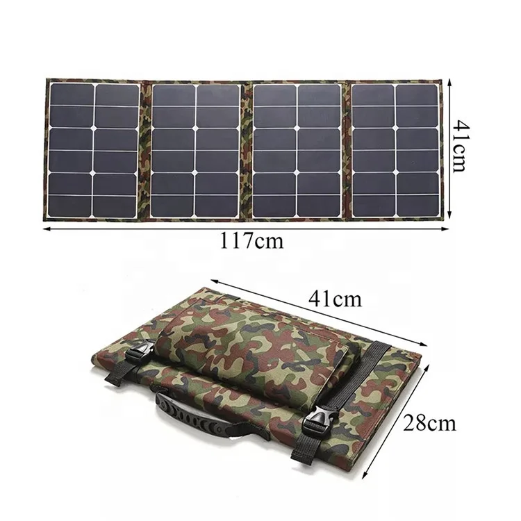 Portable Foldable Solar Panels 20 V 100 W Monocrystalline Silicon High Efficiency Waterproof Camping Solar Panels