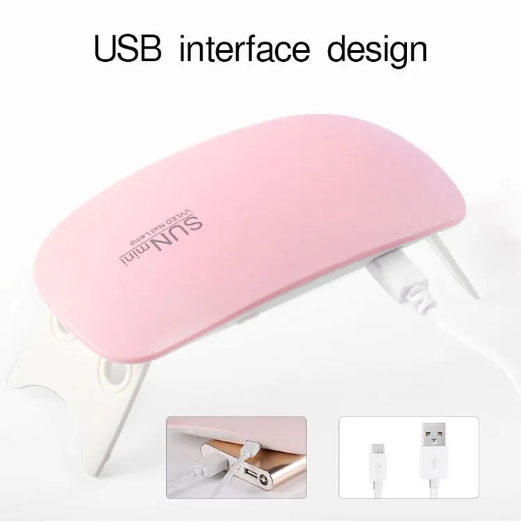 sun mini 6W nail lamp dryer machine uv led nail lamps portable micro usb cable drying lamp