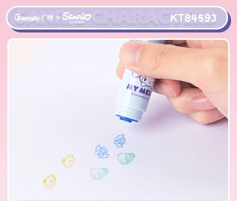 DHF1029 Wholesale cartoon Kuromi Melody Seal drawing fluorescent pen Pochacco student highlighter kawaii marker pen with stamper