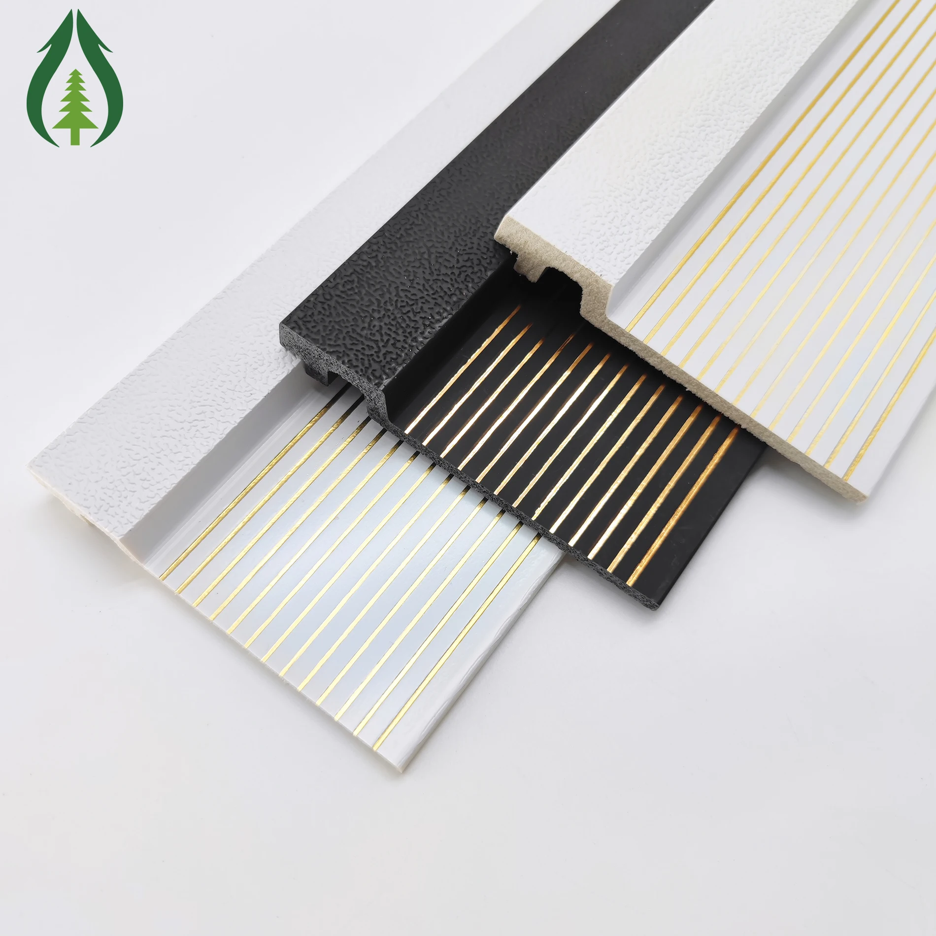 Gold Line Wood Decorative PS PVC Wall Panel Production Wall Decor Panel Exterior Wall Decorative Foam Panels