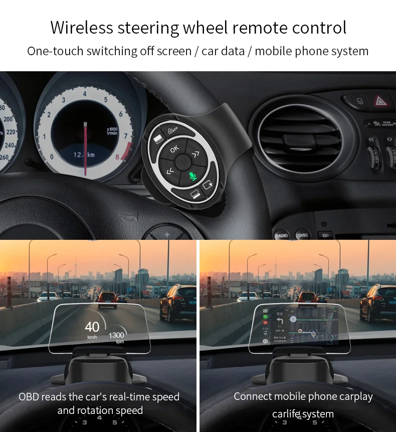  2021 Многофункциональный OBD2 GPS Спидометр двойной режим лобового стекла проектор Автомобильный дисплей