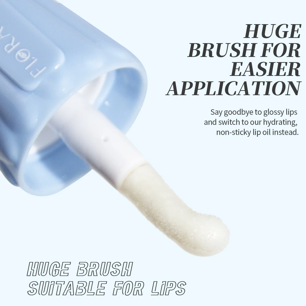 Flora Ruby korean private label cute gold tinted clear waterproof plumping fat gloss lip glow balm oil plump lip gloss stain