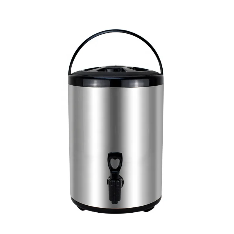 Commercial stainless steel milk tea bucket hot milk barrel thermo tea barrel for canteen and hotel