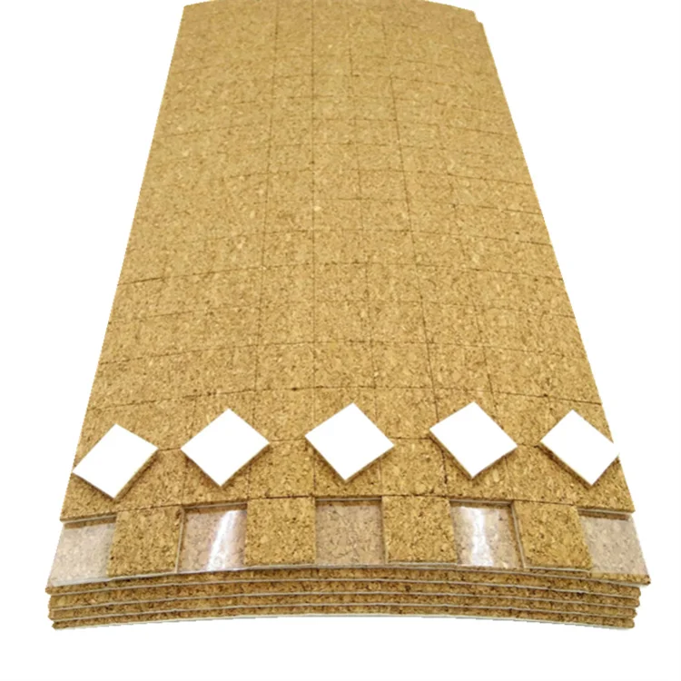 Glass Protecting 25*25*5+1mm Adhesive Backed Cork Separator Edge Protector Pads Cork With Cling Foam