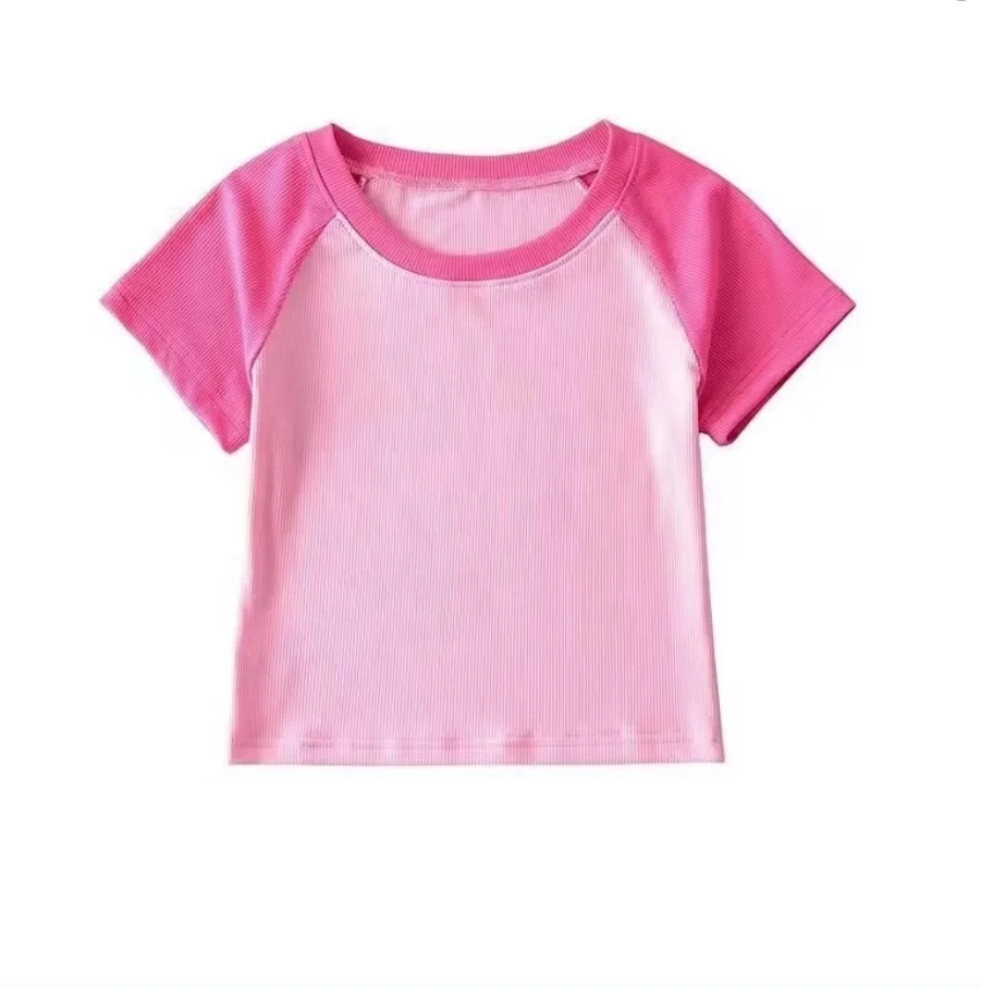 korean baby girl cute girls t shirts 10 yrs short sleeves t shirt new fashion clothing mixed colors Korean cute shirts tops