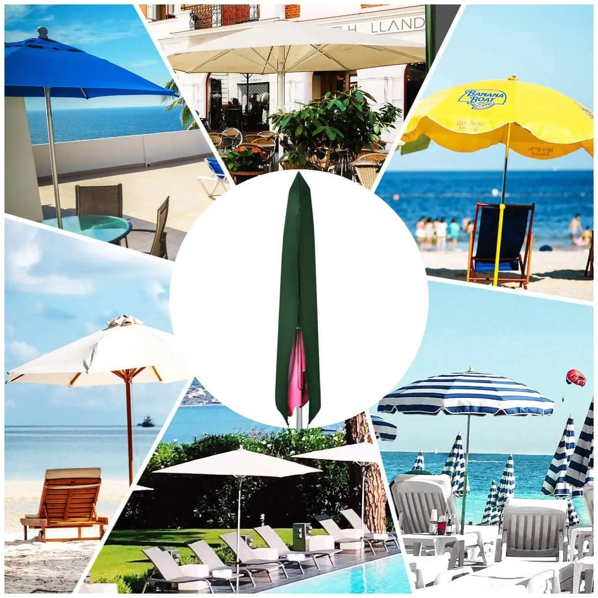 600D Oxford Cloth  PVC Coated Waterproof Dustproof  Outdoor Garden Umbrellas Parasol Cover With Zipper Parasol Cover