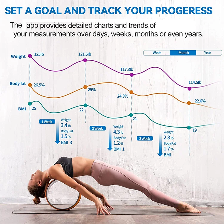 Digital Lcd Display 180kg Health Weighting Scales Smart Body Scales Bt App Control Body Fat Scale