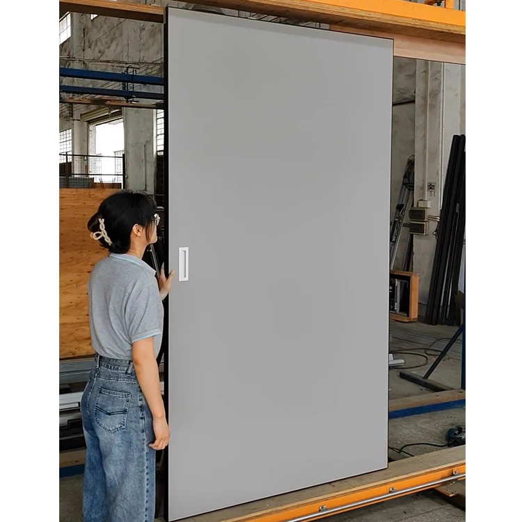 HDSAFE Soft Closing Wall Mount Sliding Door No Upper Track Bottom Track Hidden Sliding Glass Door Wooden Sliding Door Hardware