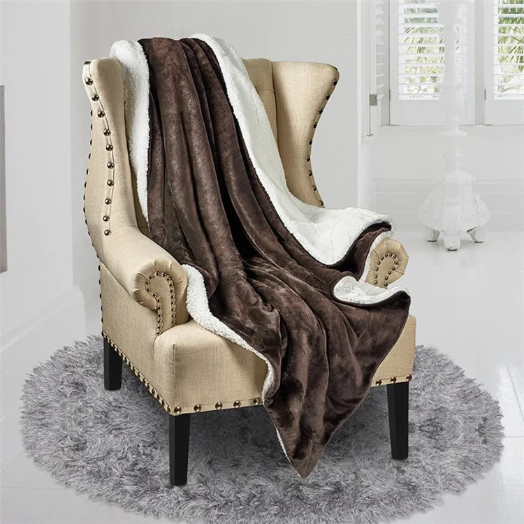 
Factory Wholesale French Custom Cheap Super Soft Sherpa Throw Fleece Blanket for Winter 
