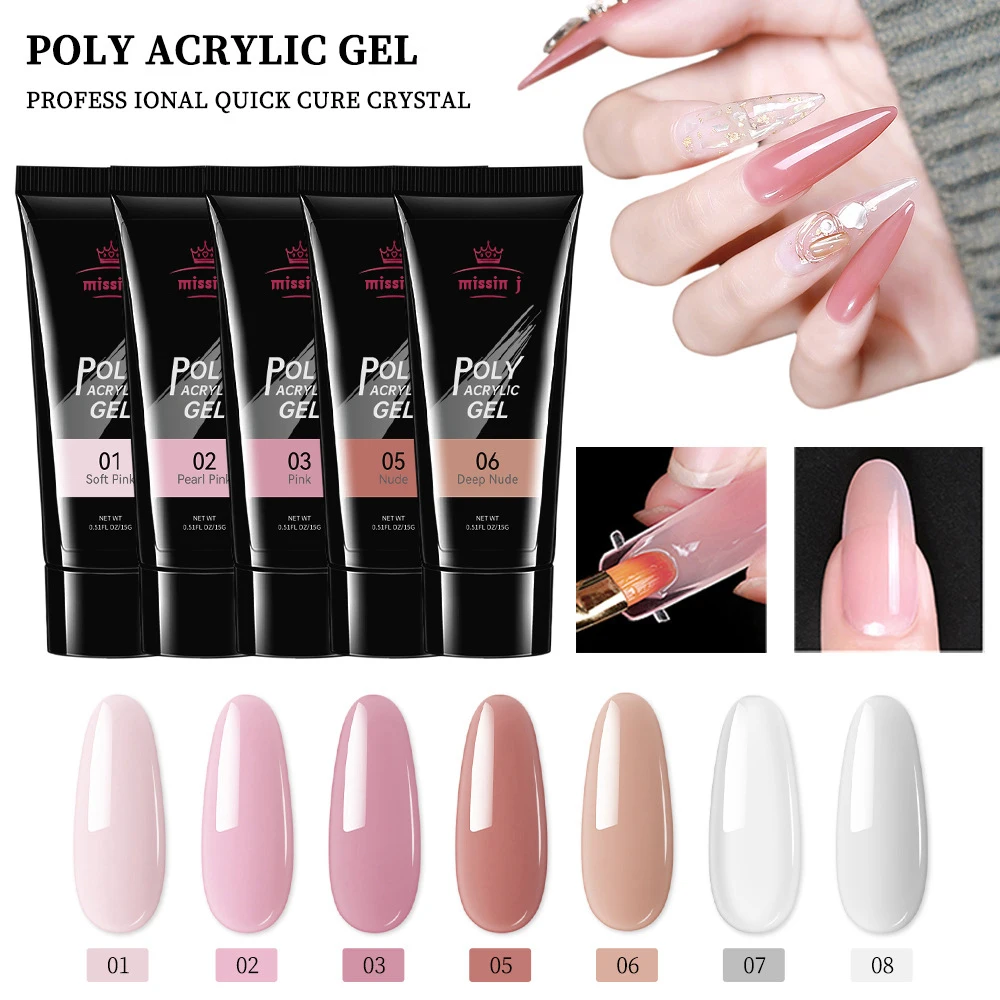MSJ Professional Poly Extension Gel Nail Kit with Slip Solution 100pcs Nail forms and Nail Clips for Poly Gel Starter Kit