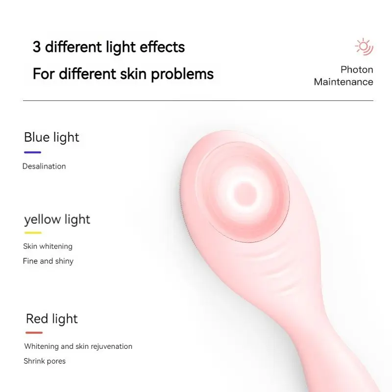 Factory Direct Face Washing Brush Facial Cleansing Recharge Led Vibration Photon Beauty Device With Price