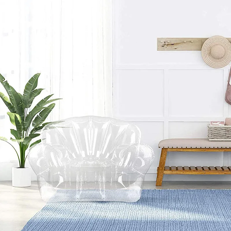 Inflatable Chair/Sofa Seat(Transparent Clear) for Kids, Teen Girls Room - Comfortable Indoor/Outdoor Furniture for Swimming Pool