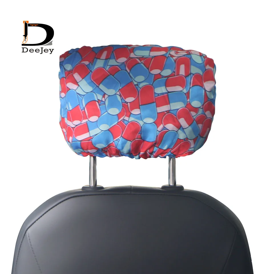 Hot selling Custom Logo sublimation satin headrest cover for cars bulk sale car headrest covers