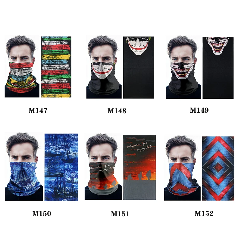 Low Price Custom Skull Seamless Tubular Bandana Tactical Headwrap Scarf Clown Mask Hiking Neck Gaiter Hunting Tube Face Mask