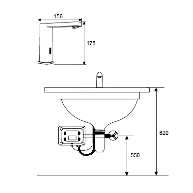 Electronic Infrared Hands Free Bathroom Basin Faucet Taps Chrome and Sensor Touchless Faucet Modern Contemporary Ceramic 5 Years