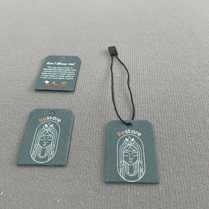 Wholesale Handmade Seeds Paper Cards Customized Logo Printing Eco-friendly Planting Biodegradable Paper Cards Hanging Tags