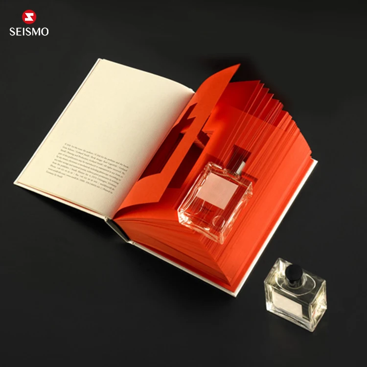 Custom Luxury Rigid Paper Magnetic Closure Mdf Book Shaped Style Scent Empty Perfume Gift Packaging Box