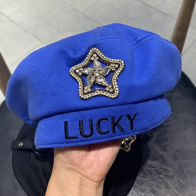 Женский берет из 2020 полиэстера с вышивкой