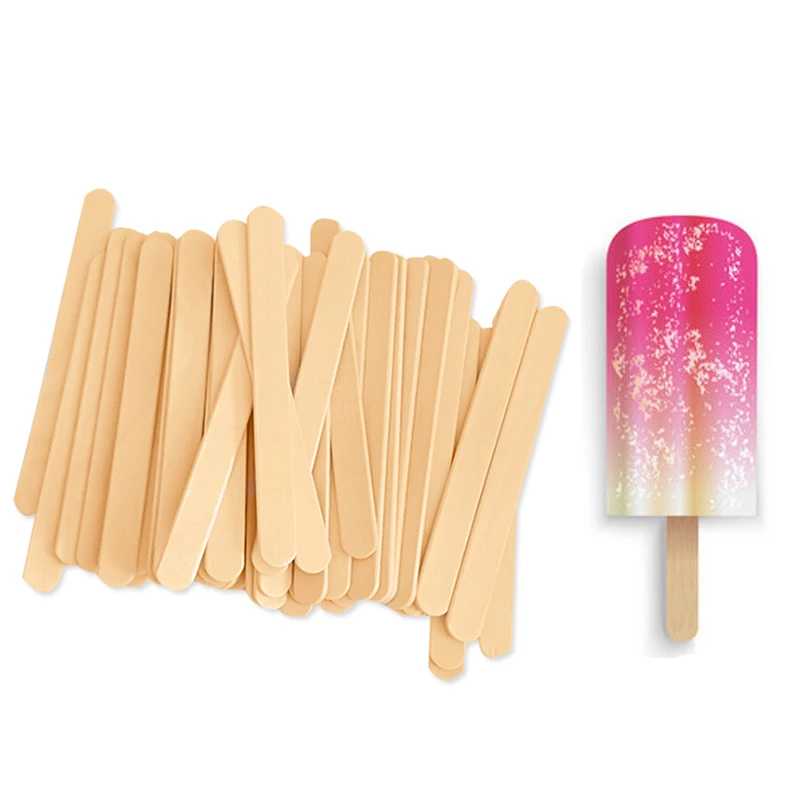 114mm Wooden Biodegradable DIY Coloured Ice Cream Sticks for Fun