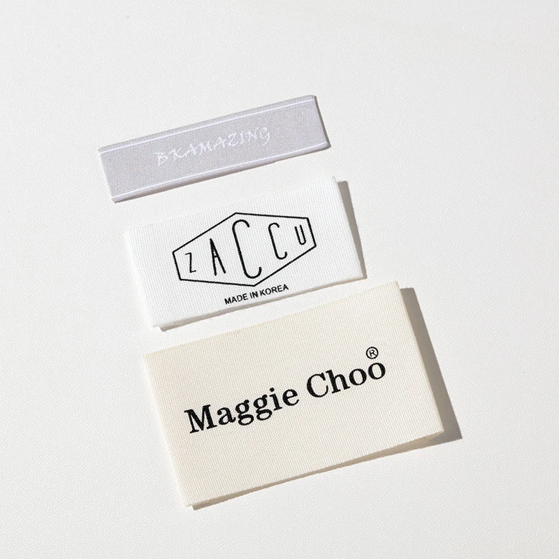 Custom Sewing Labels Clothing Tags and Labels End Fold Woven Label Cotton Garment Accessories Washable  Clothes and Shoes