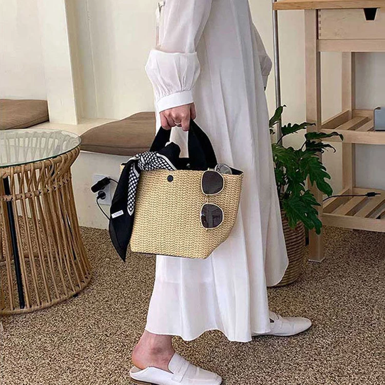 New Arrival Sac A Main Mini Tote Bags Elegant Straw Handbag Summer Beach Bag For Women 2024