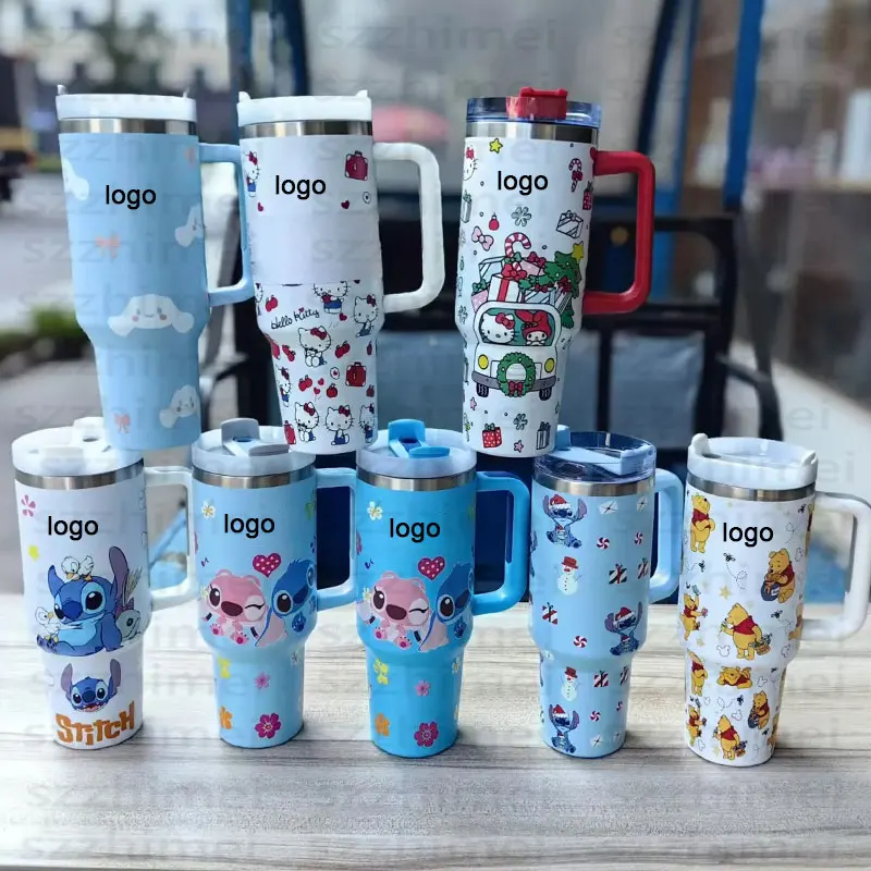 2025 New Custom Logo Cute Cartoon Christmas Holiday New Year Cup Wholesale Bulk Stainless Thermal Tumblers Coffee Mugs
