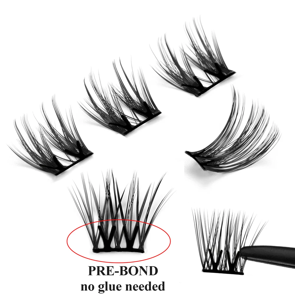 Factory Price Diy Lash Segment Korea Reusable Self Adhesive Eyelash no Glue no Eyeliner