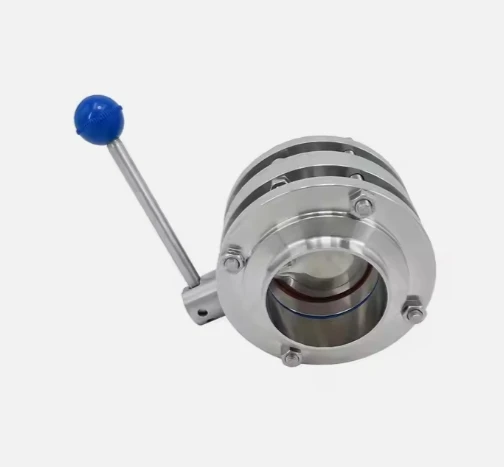 3A/SMS/DIN hygiene food grade 3/4' SS304 manual Butterfly Valve Sanitary Quick Release Bracket Clamp Butterfly Valve tc ferrule