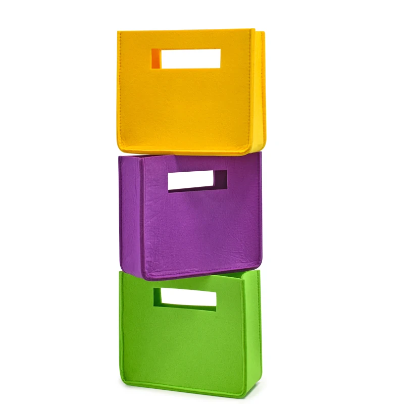 Customization different color tiny with handle hold little things Felt small tote Bag