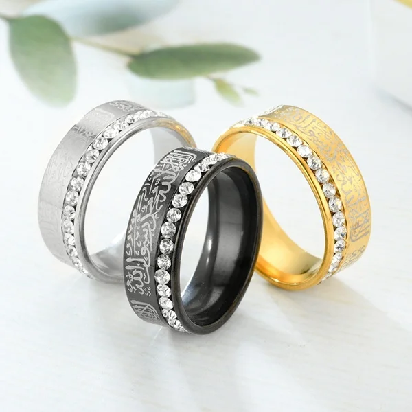wholesale fashion silver color china islamic jewellery rings for muslim men
