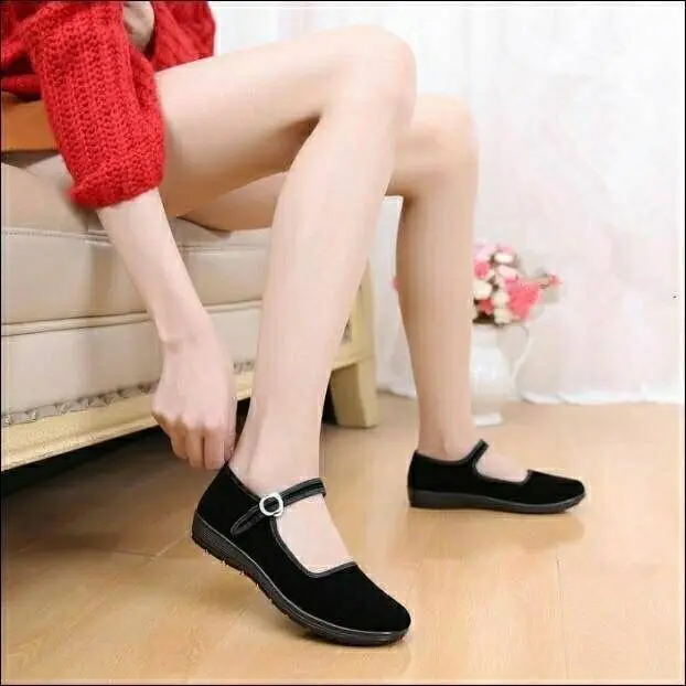 Сертифицированные CE мокасины; Женская обувь черного цвета с орнаментом ручной работы