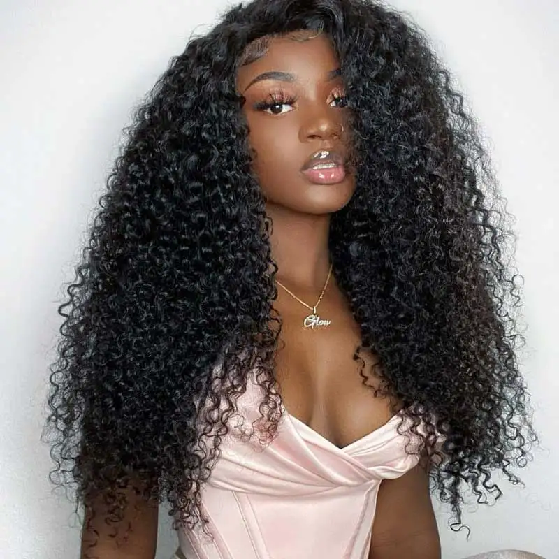
 150%180% Density HD Brazilian Kinky Curly 360 Lace Frontal Wig,Wholesale Unprocessed Virgin Human Hair Human Hair Wigs  