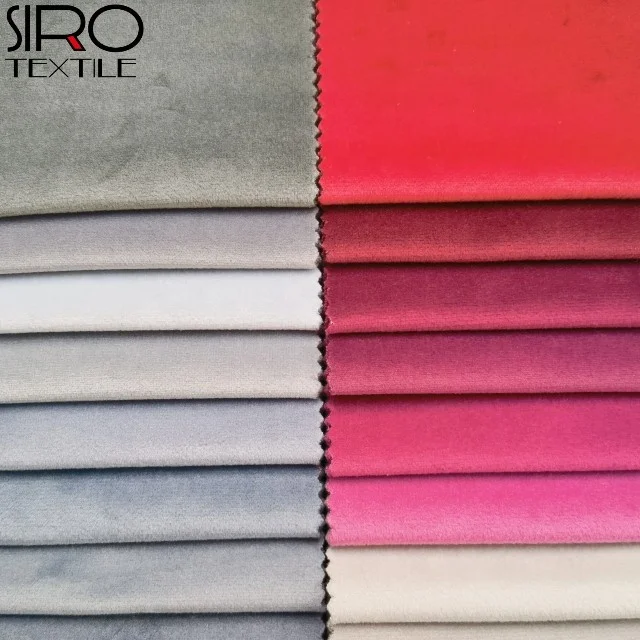 High quality 160 colors 300gsm plain 100% polyester holland velvet sofa fabric for cushion