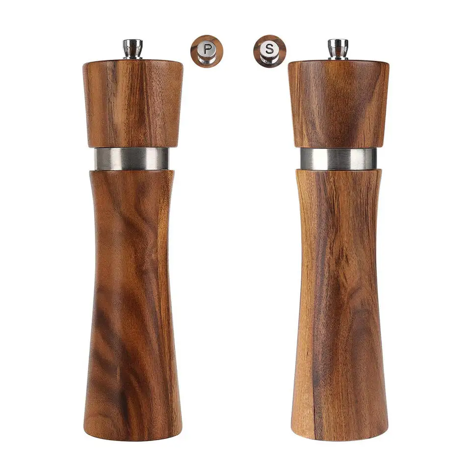 2023 Bamboo Salt Pepper Grinder,Wood Salt Pepper Mill