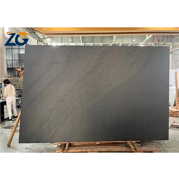 ZGSTONE Black Granito Noir High Quality Absolute Countertop Indoor Decoration Shanxi Black Granite Slabs For Granite Countertop