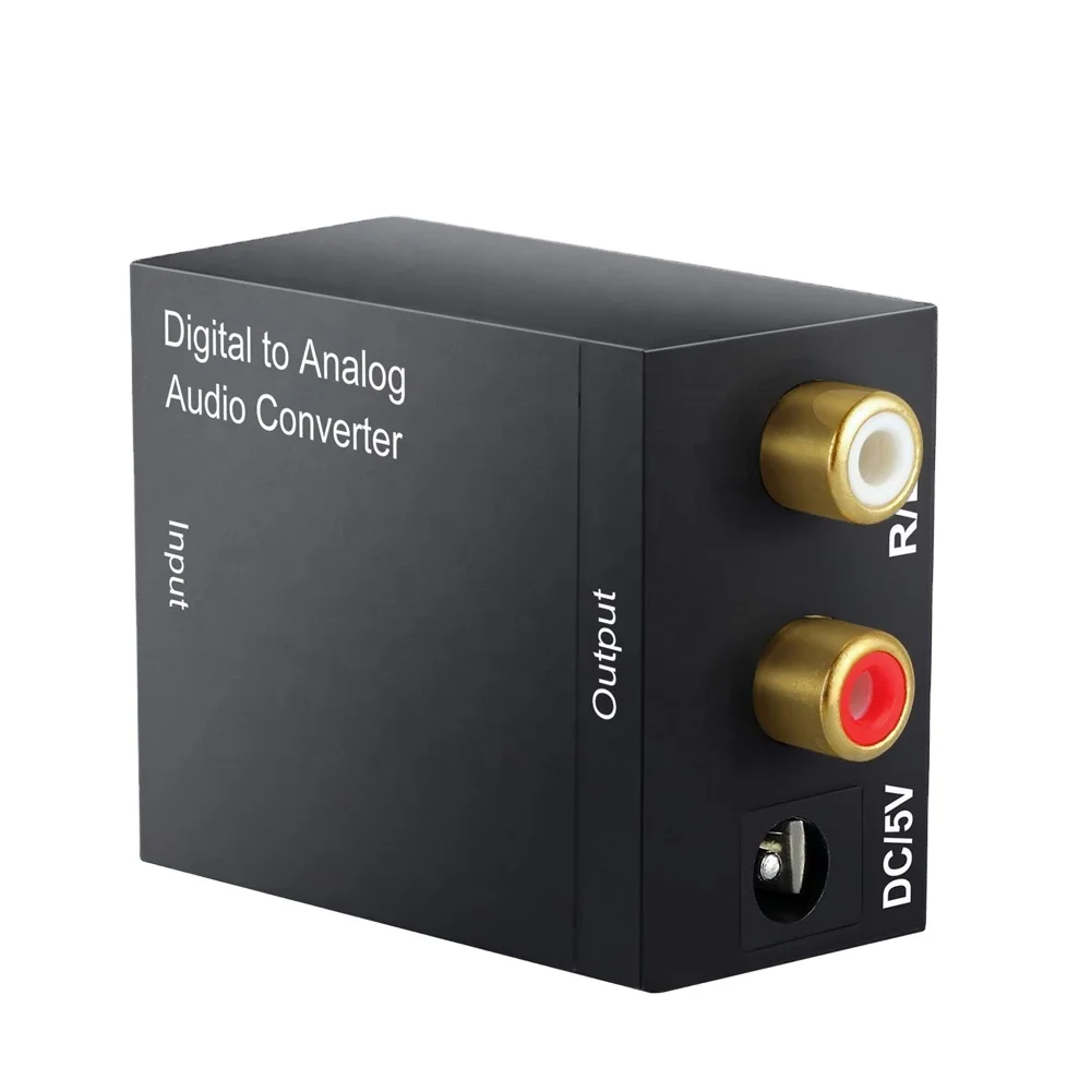 Optical Fiber Coaxial  Digital to Analog Audio Converter with 3.5 Amplifier Power Amplifier IC