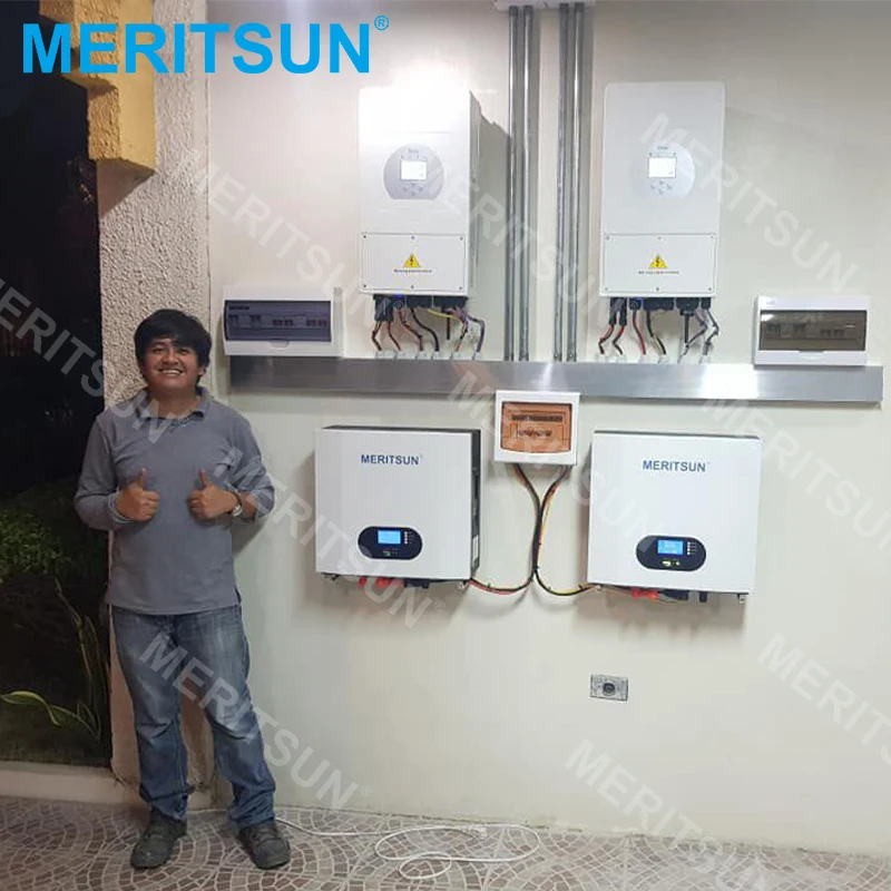 Hot MeritSun 10kwh Hybrid Grid LiFePO4 48V Lithium Battery Solar Energy System