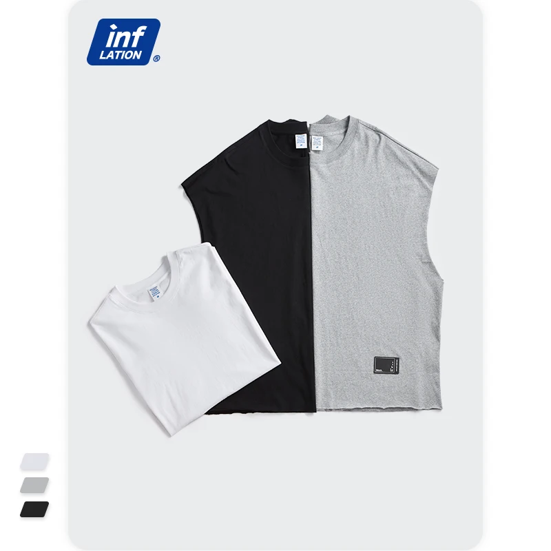 
Wholesale OEM Mens 100% Cotton Tank Tops Streetwear Summer Soft Oversized Hip Hop Tank Top Men 