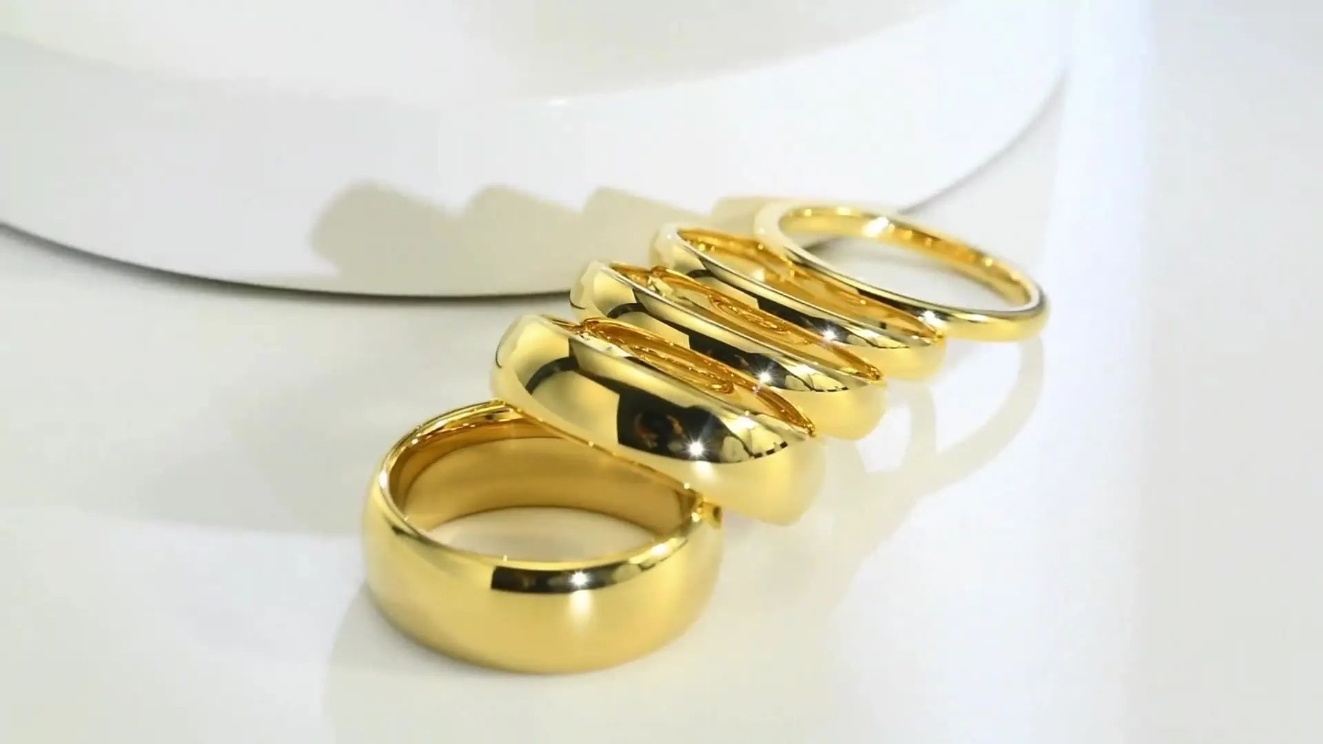 AJL Customize 2mm to 12mm 18K Gold Plated High Polished Tungsten Steel Ring Unisex Wedding and Engagement Bands