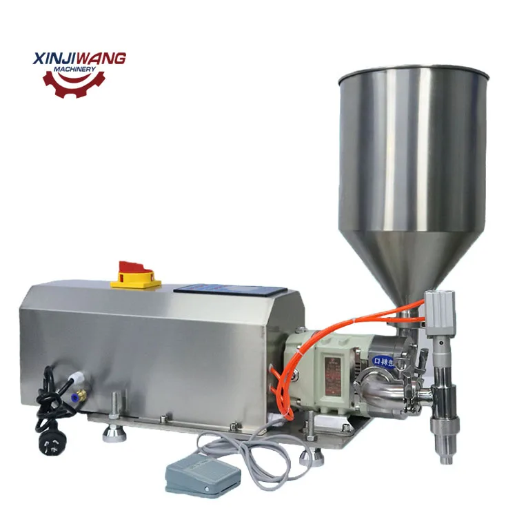 Semi-automatic rotor pump honey chocolate peanut butter servo motor viscous lotion paste filling packing machine